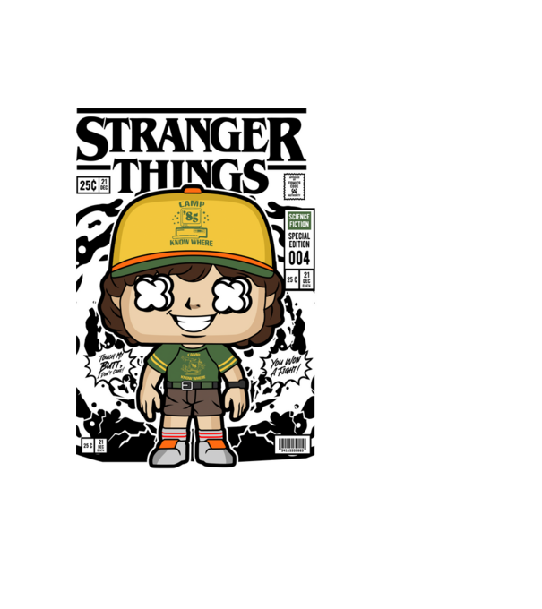stranger things cereal model albastru deschis pe tricou