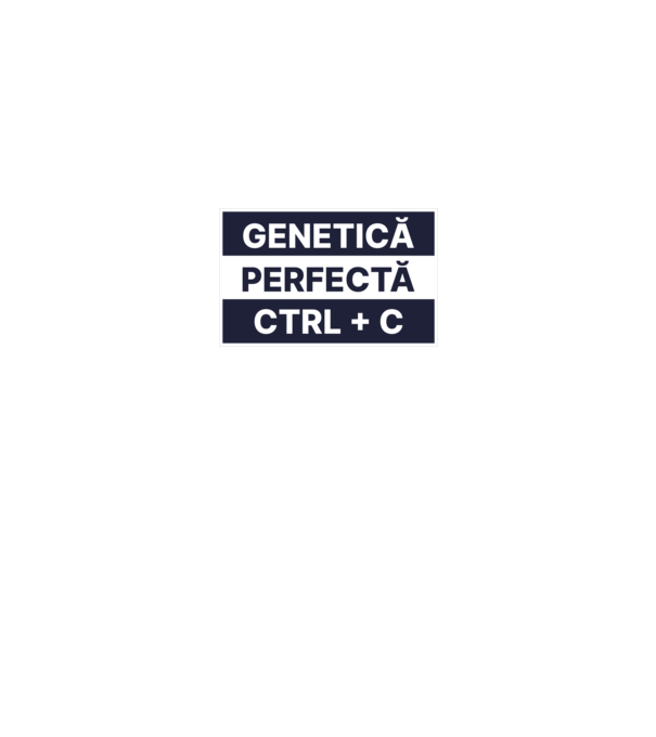Genetică perfectă CTRL + V model alb pe tricou