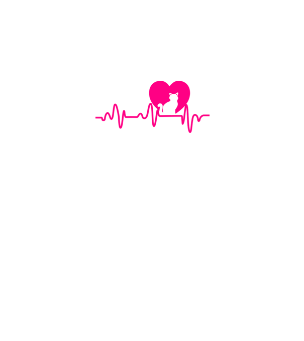 Pisică heartbeat model negru pe tricou