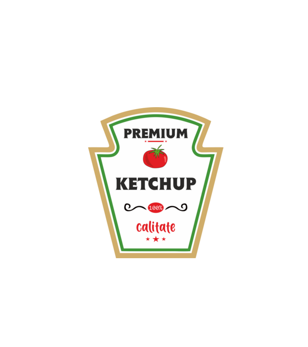ketchup premium - calitate model roșu pe tricou