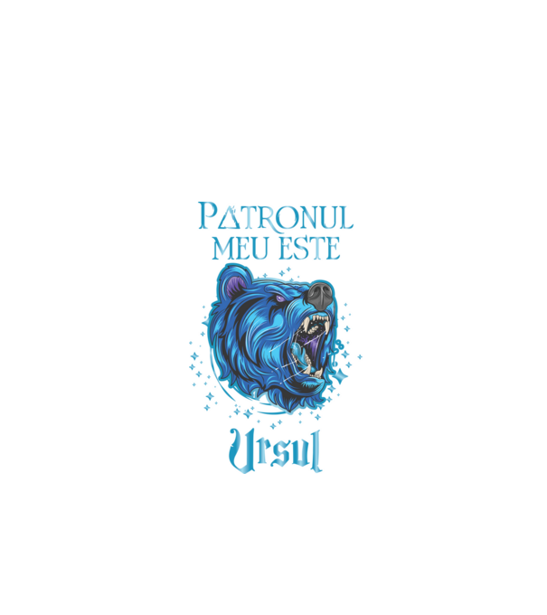 Patronul meu este URSUL model negru pe tricou