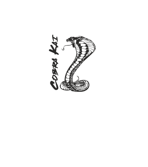 cobra kai black model alb pe tricou