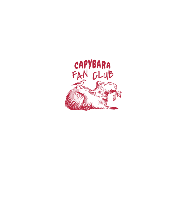 Capybara fan club model alb pe tricou