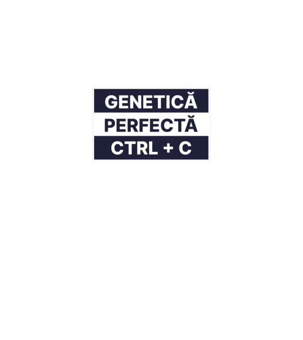 Genetică perfectă CTRL + C model alb pe tricou