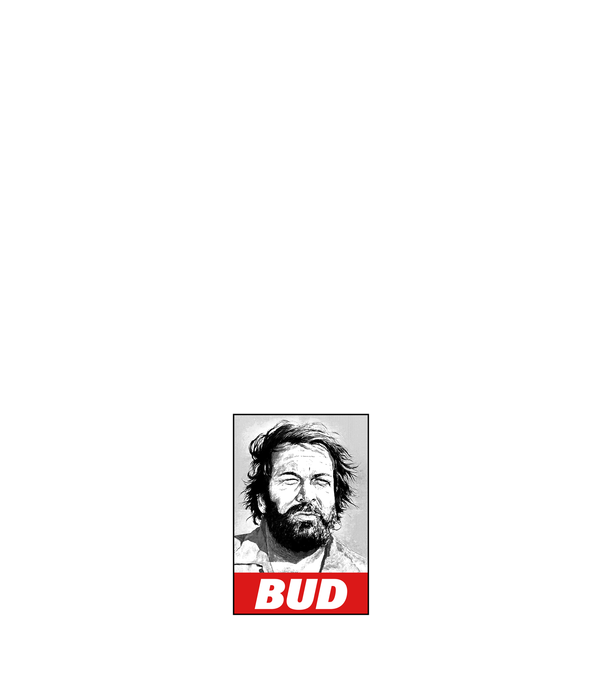 Bud Spencer halftone model negru pe tricou