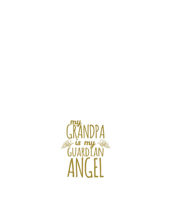 My grandpa is my guardian angel model negru pe tricou