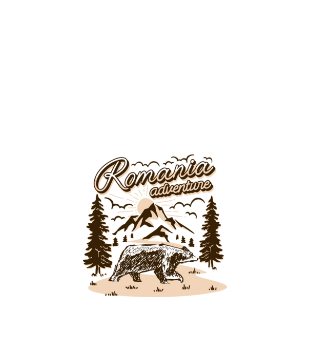 Romania bear adventure model nisipiu pe tricou