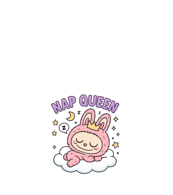Nap Queen model alb pe tricou