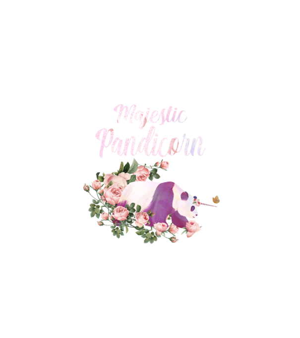 Majestic pandicorn model negru pe tricou