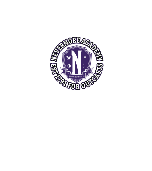 Nevermore academy model negru pe tricou