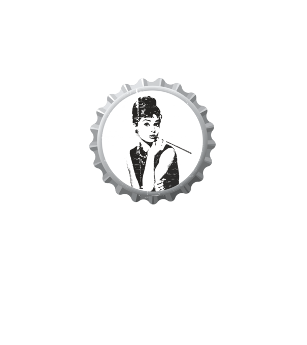 Audrey model alb pe tricou