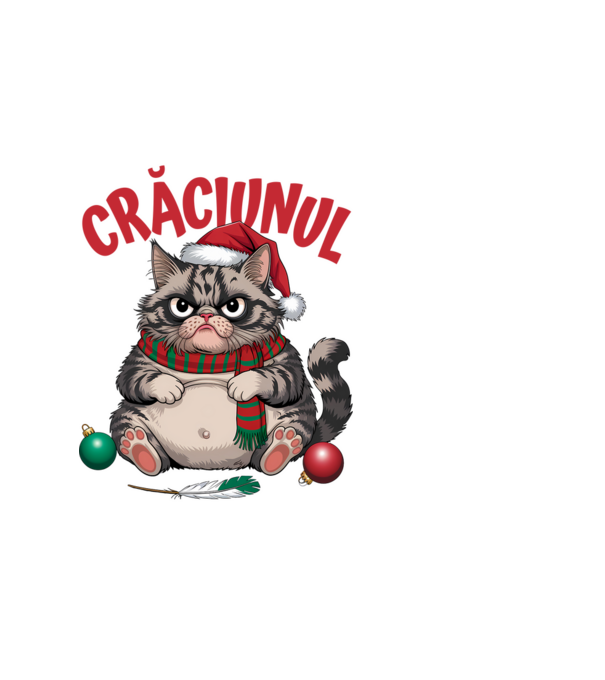Am mâncat pasărea Crăciun pisică Negru model alb pe tricou