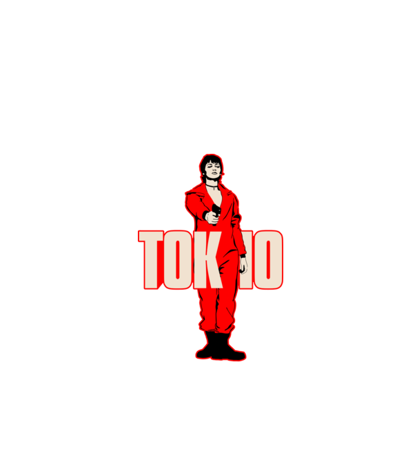 tokyo la casa de papel model negru pe tricou