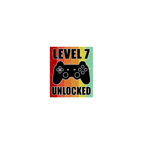 level 7 unlocked retro gamer model negru pe tricou