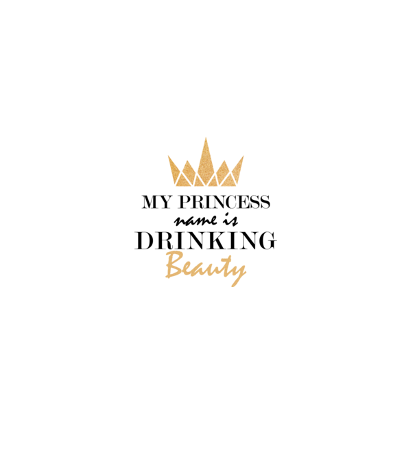 Drinking beauty gold model alb pe tricou