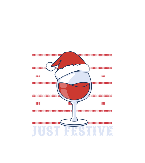 Not drunk just festive ugly sweater model alb pe tricou