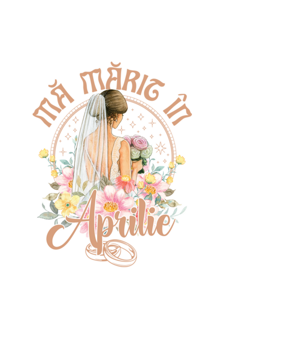 mă mărit - în aprilie model albastru deschis pe tricou