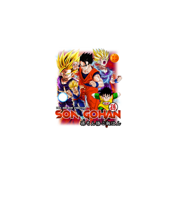 gohan dragonball model negru pe tricou