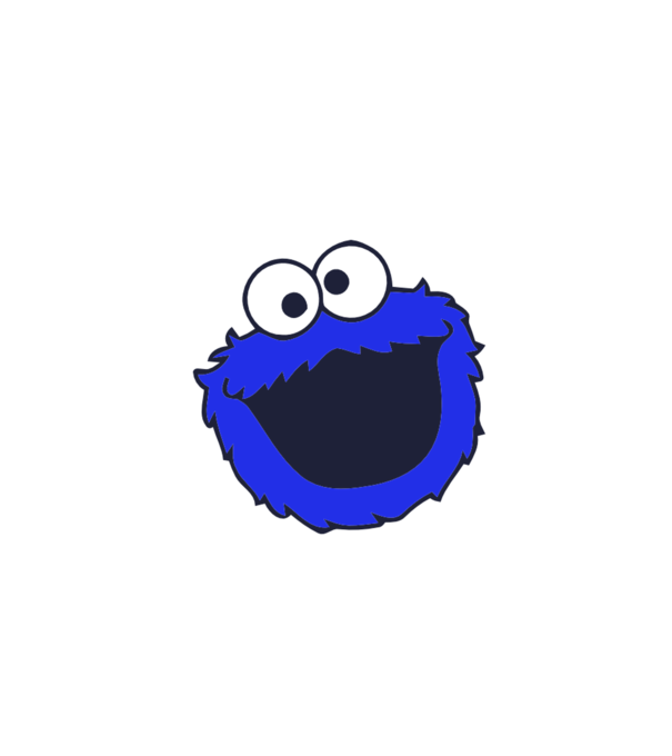 Cookie Monster Face model negru pe tricou