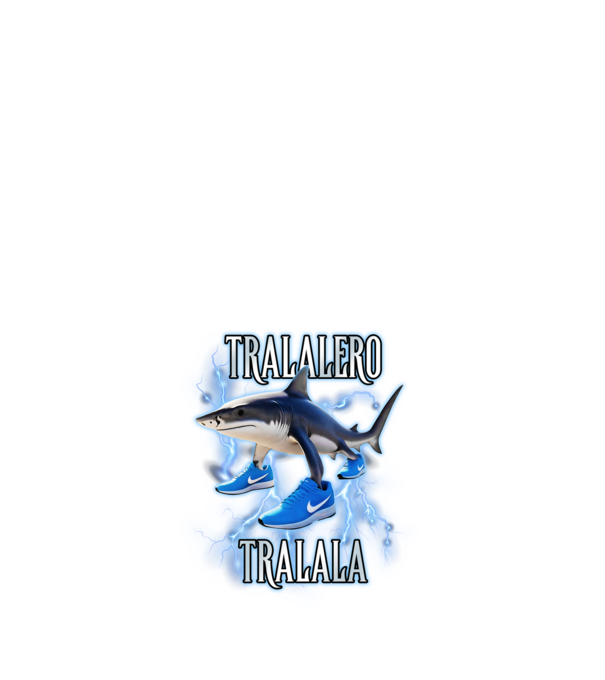 Tralalero Tralala model alb pe tricou