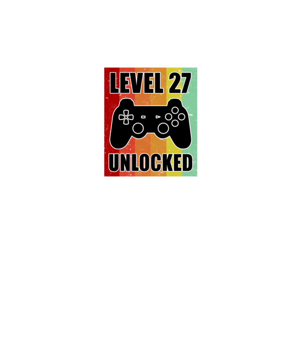 level 27 unlocked retro gamer model alb pe tricou