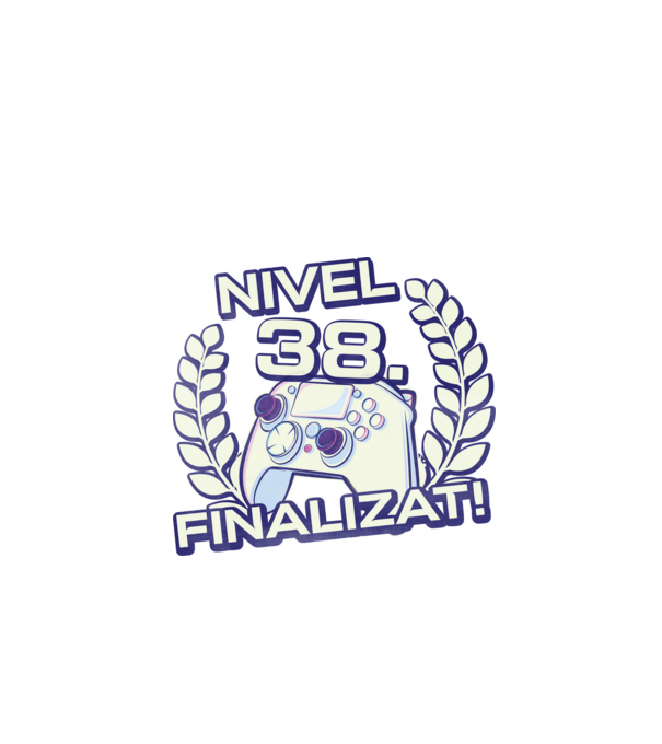 Nivel 38 finalizat! model negru pe tricou