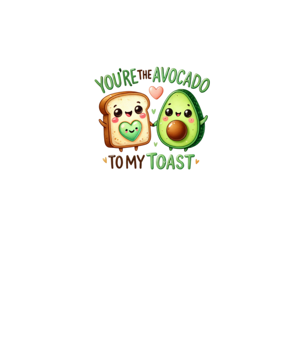 Avocado to my Toast model alb pe tricou