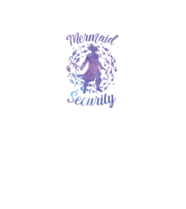 Mermaid Security boys aquarell model negru pe tricou