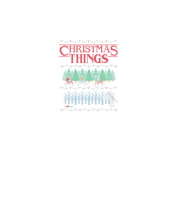 christmas things ugly sweater model negru pe tricou