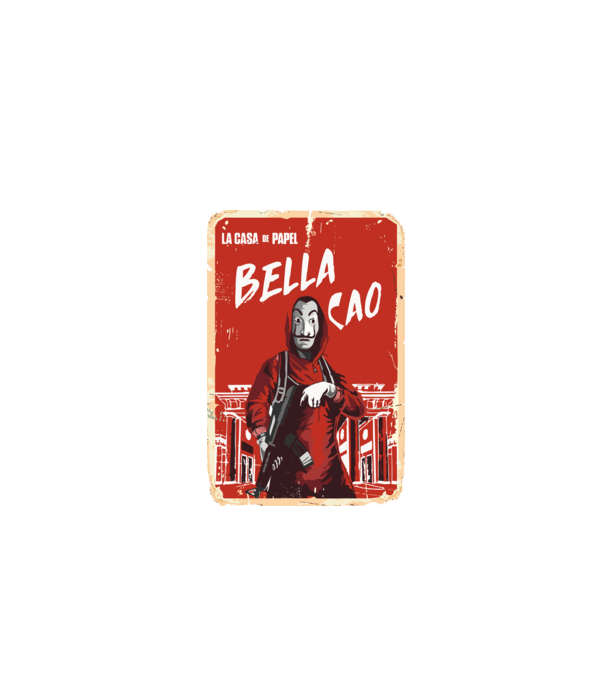 bella ciao poster retro model negru pe tricou