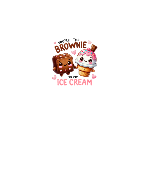 Brownie to my Ice Cream model alb pe tricou