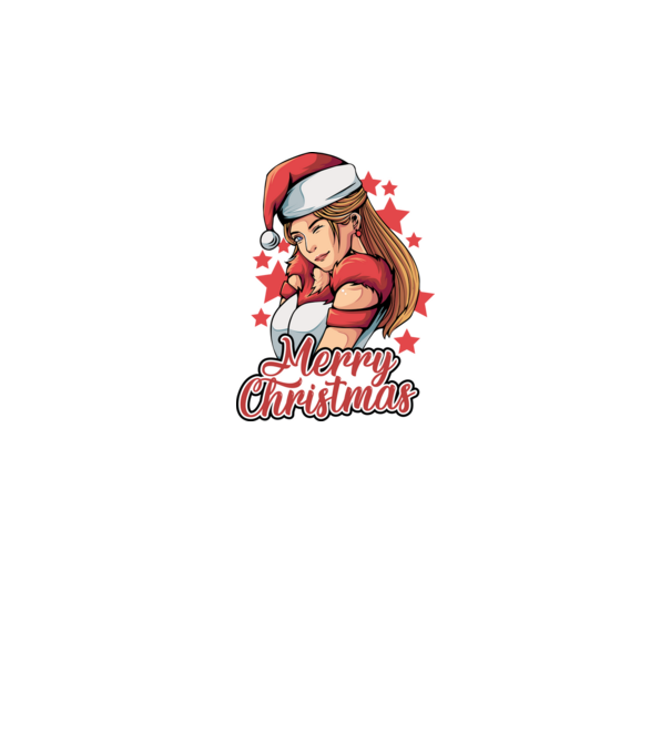 Merry christmas santa girl model negru pe tricou
