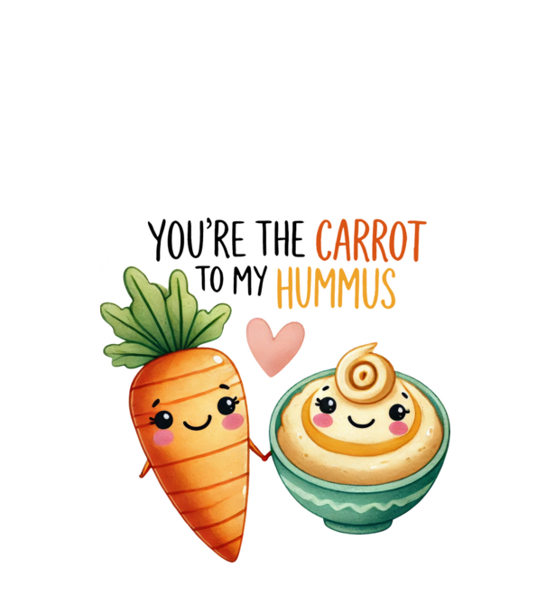 Carrot to my Hummus model alb pe tricou
