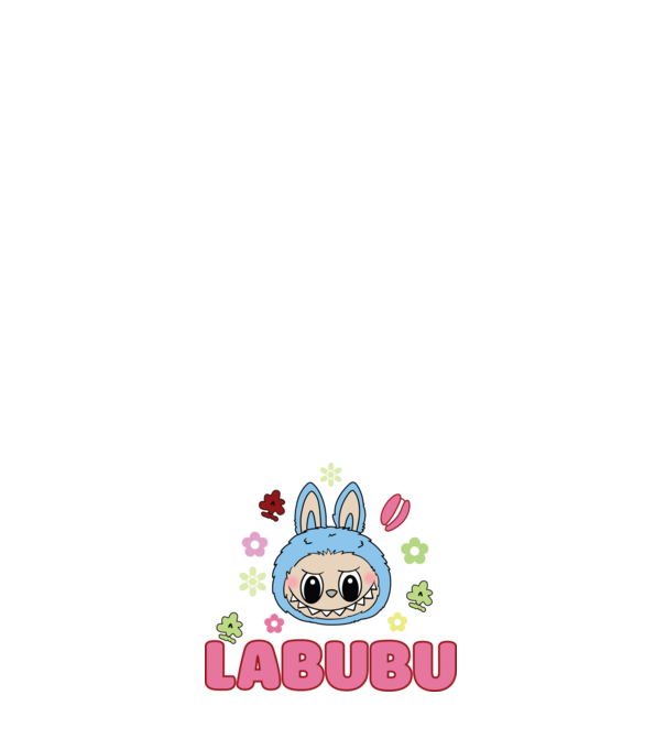 Labubu model albastru închis pe tricou