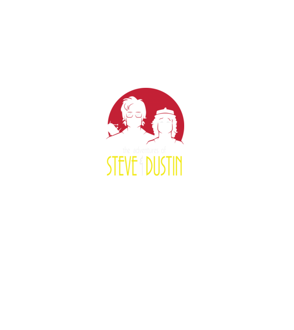 steve and dustin model negru pe tricou