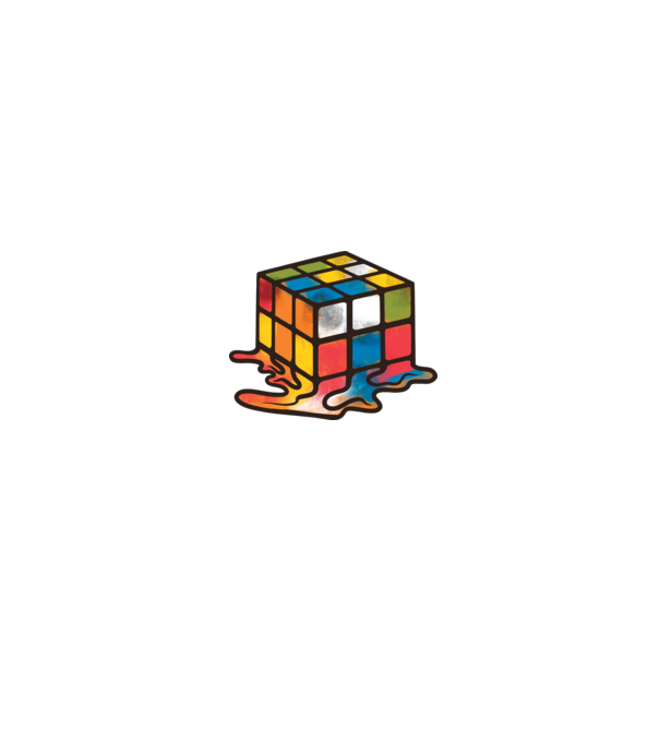 Melted Rubik model negru pe tricou