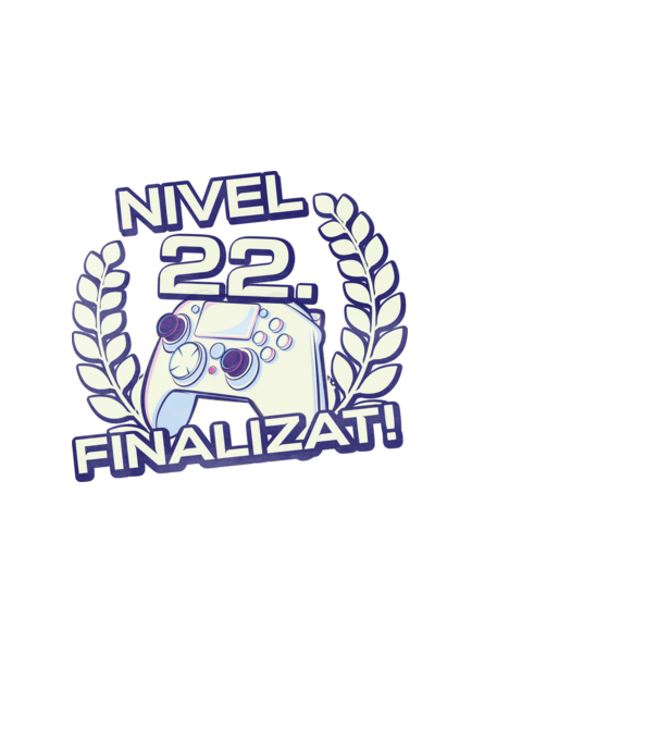 Nivel 22 finalizat! model negru pe tricou