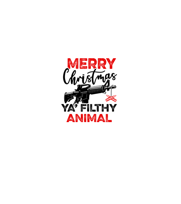 Merry Christmas Ya Filthy Animal model alb pe tricou