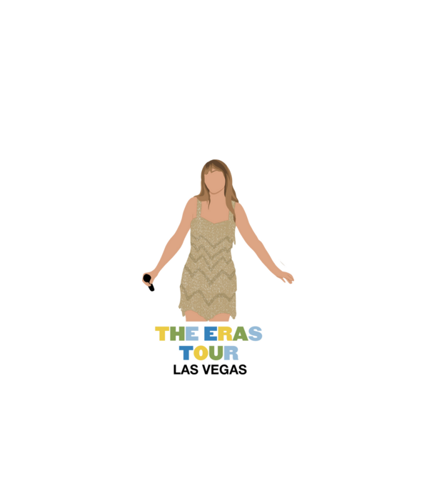 Taylor Swift The Eras Tour Las Vegas model alb pe tricou