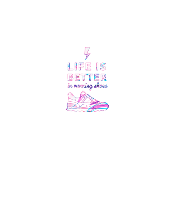 Life is better running shoes HOLO model negru pe tricou