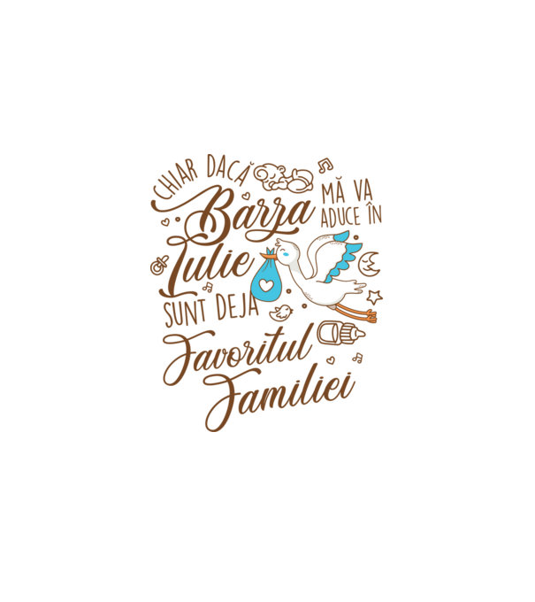 Favoritul familiei IULIE model alb pe tricou