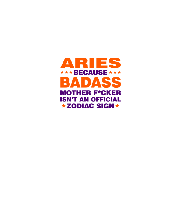 Badass zodiac ARIES model alb pe tricou