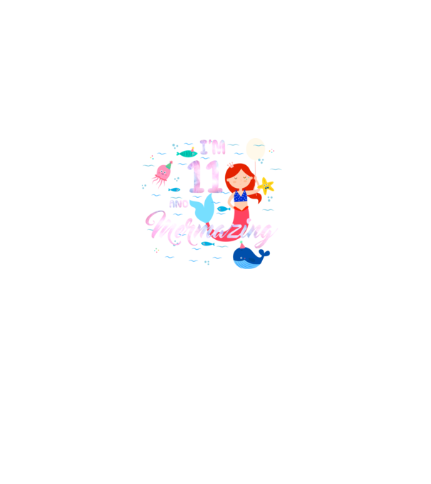 Mermazing Birthday 11 model negru pe tricou