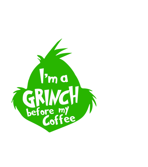 Grinch before coffee model negru pe tricou