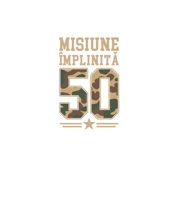 Misiune împlinită 50 model negru pe tricou