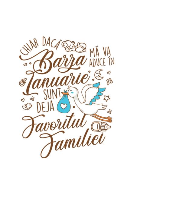 Favoritul familiei IANUARIE model albastru deschis pe tricou