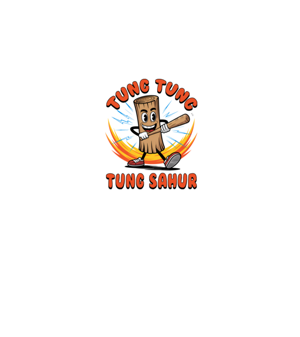 Tung Tung Tung Sahur drăguț model negru pe tricou