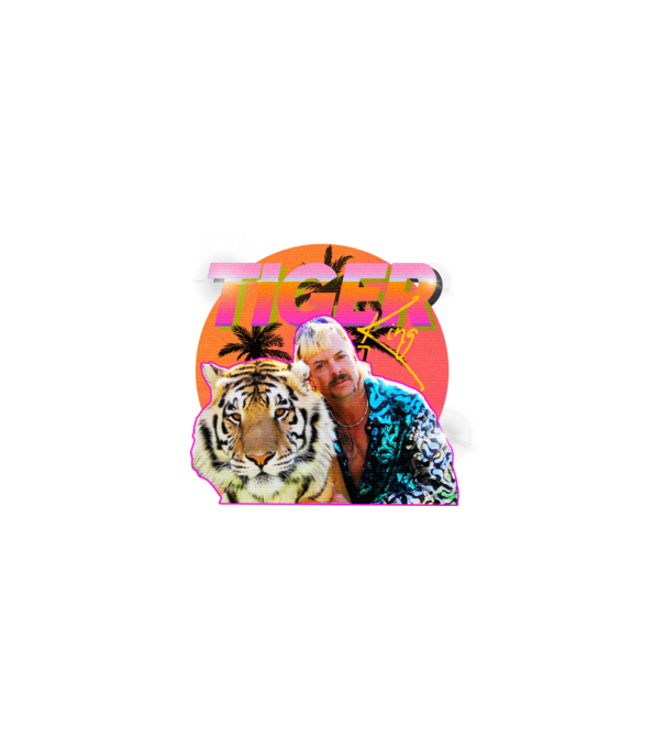 RETRO TIGER KING model negru pe tricou