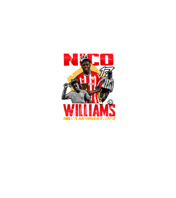 Nico Williams tribute model negru pe tricou