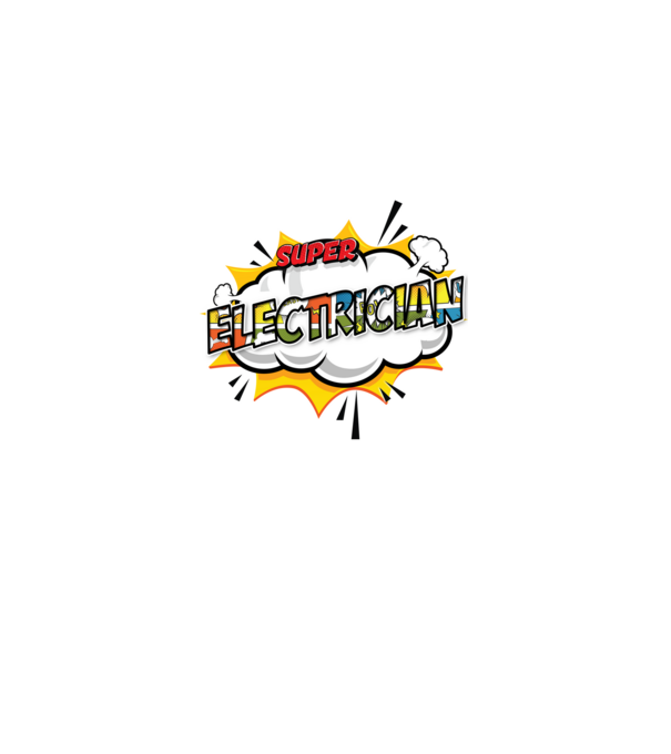 Super Electrician model alb pe tricou